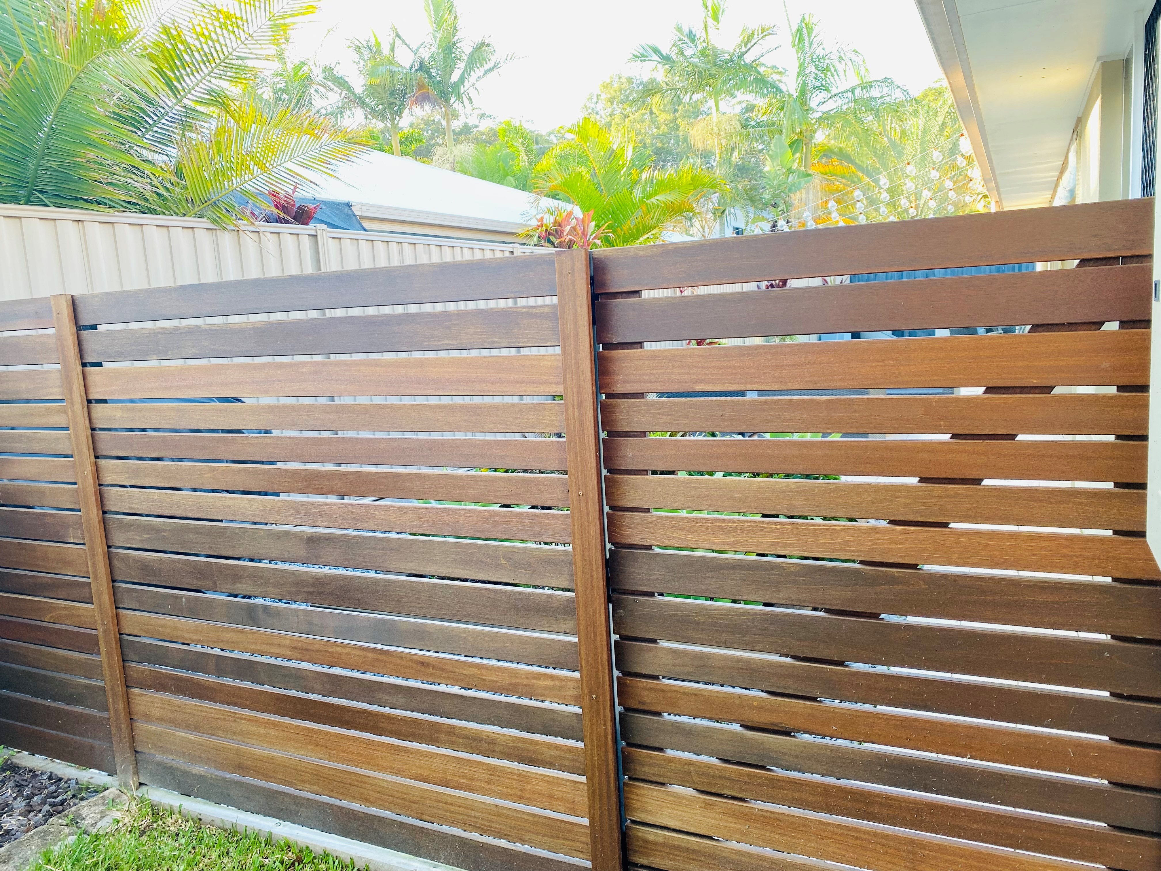 Hardwood slatted single gate